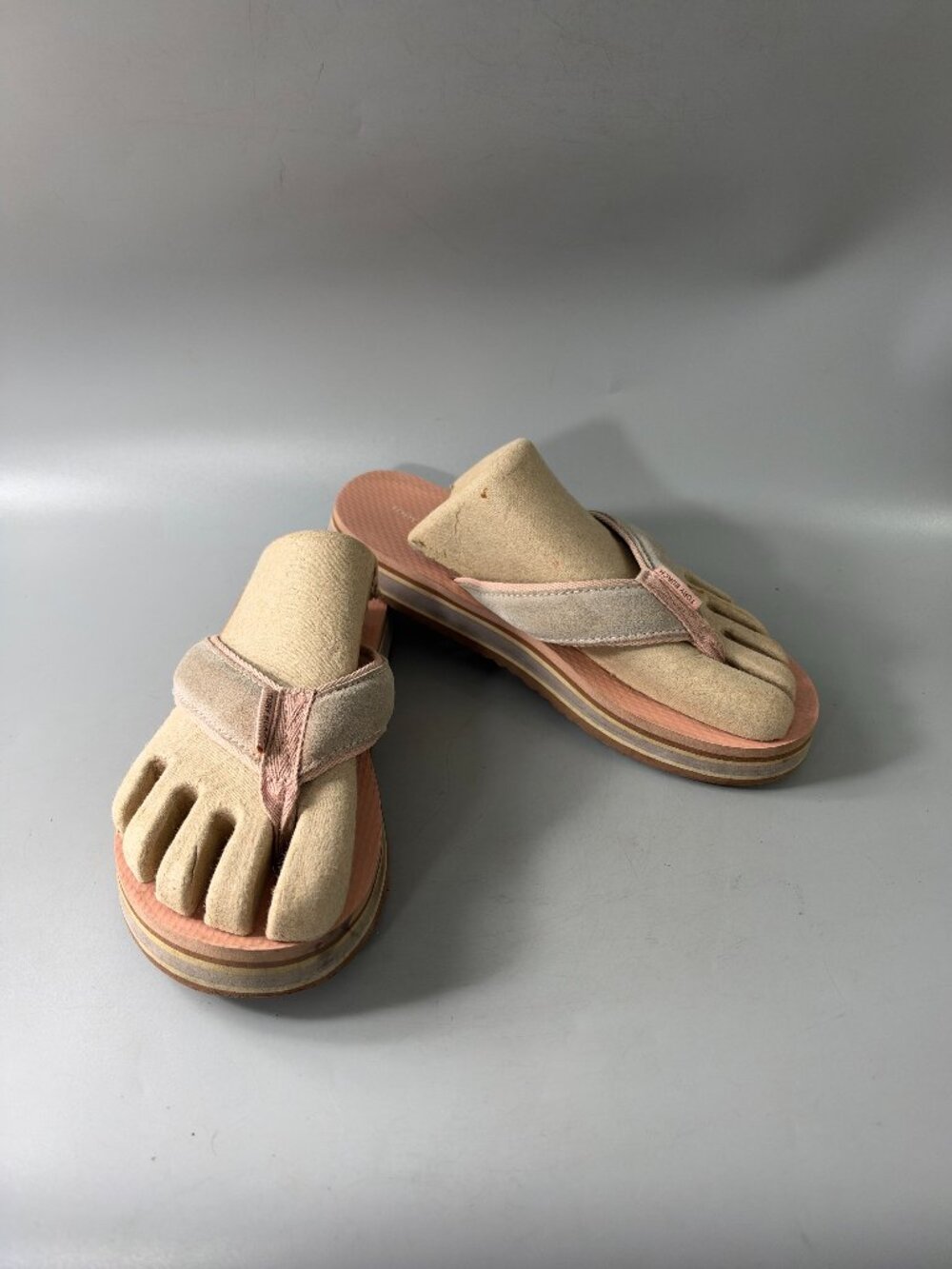 Tory Burch 70s Style Platform Flip Flops Sandals Pink Blush Suede, Size 8